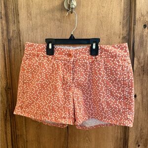 J. Crew Salmon and White Polka Dot Shorts
